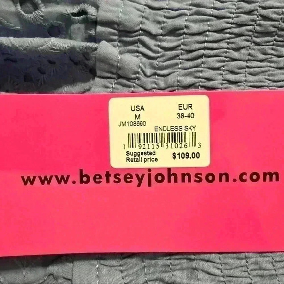 99. Betsey Johnson All Eyes on Eyelet Mini Dress Blue - Picture 7 of 9